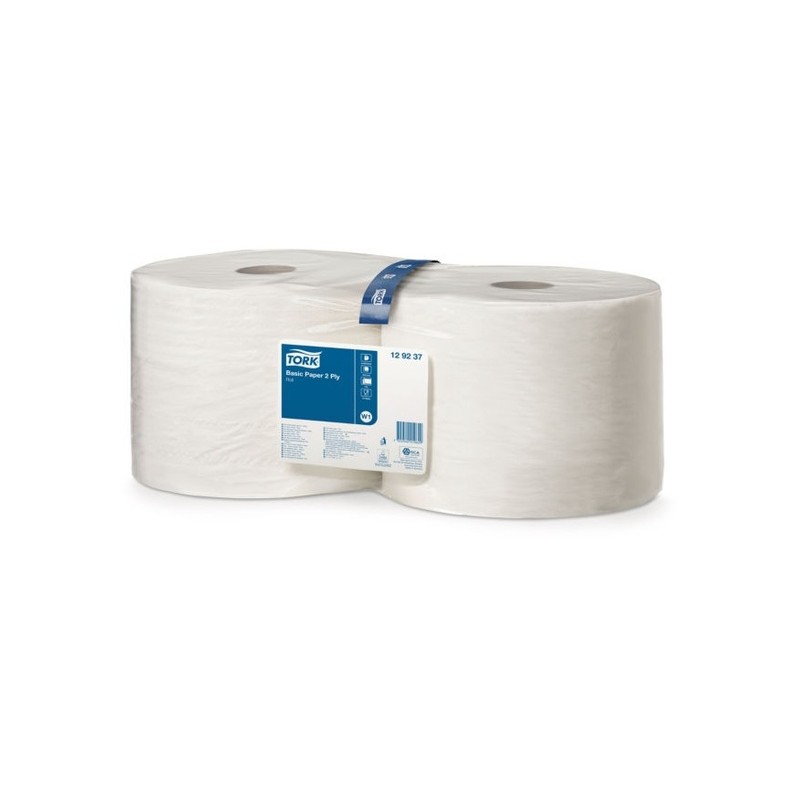Bobine d'essuyage TORK 2 X 1000 feuilles blanc
