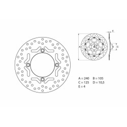 Disque de frein BREMBO Oro...
