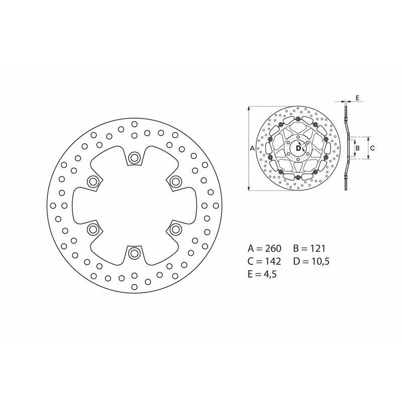 Disque de frein BREMBO Oro fixe - 68B407B3