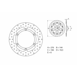 Disque de frein BREMBO Oro...